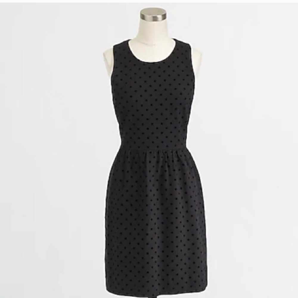 J.Crew Sleeveless Velvet Polka Dot Dress